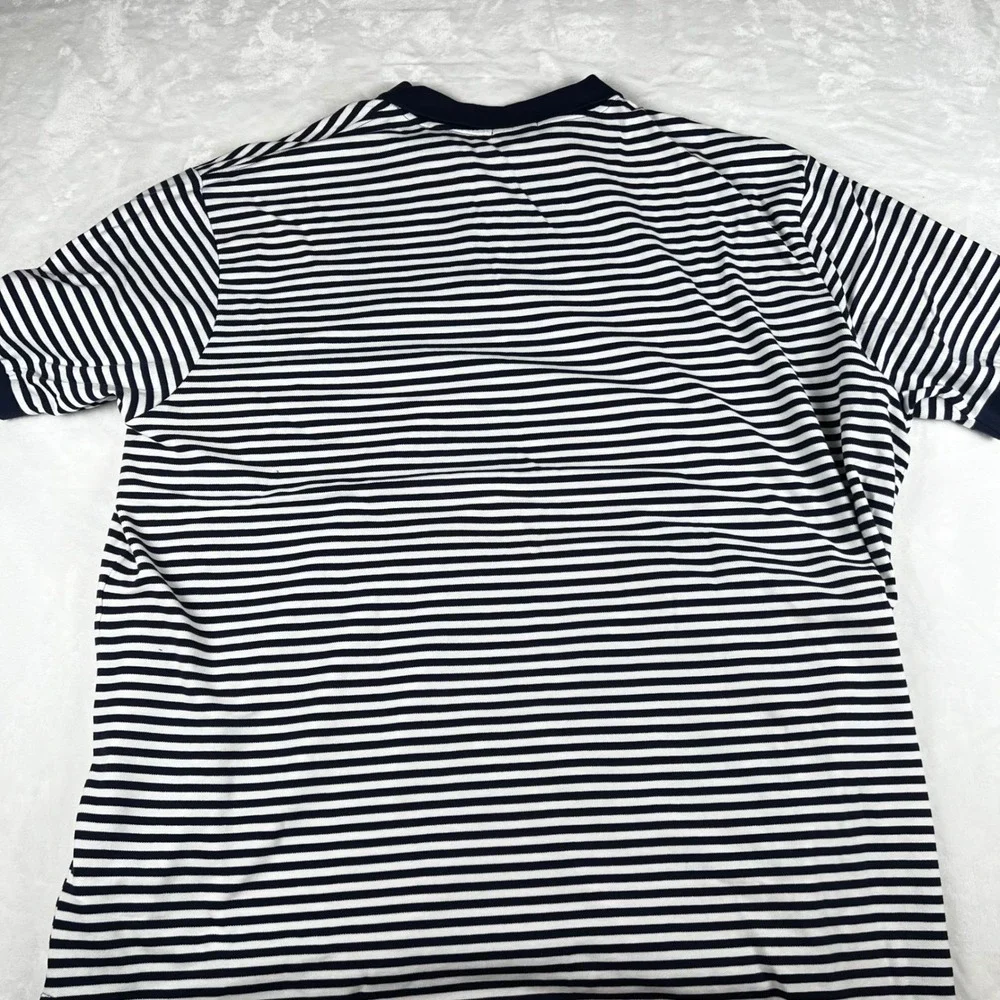 Polo Ralph Lauren Mens 6XB Navy White Striped Short Sleeve Polo Shirt